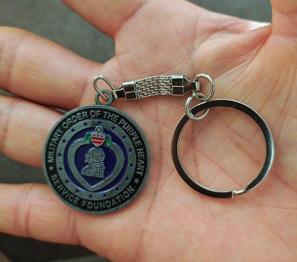Vintage Military Order Of the Purple Heart Service Foundation Keychain