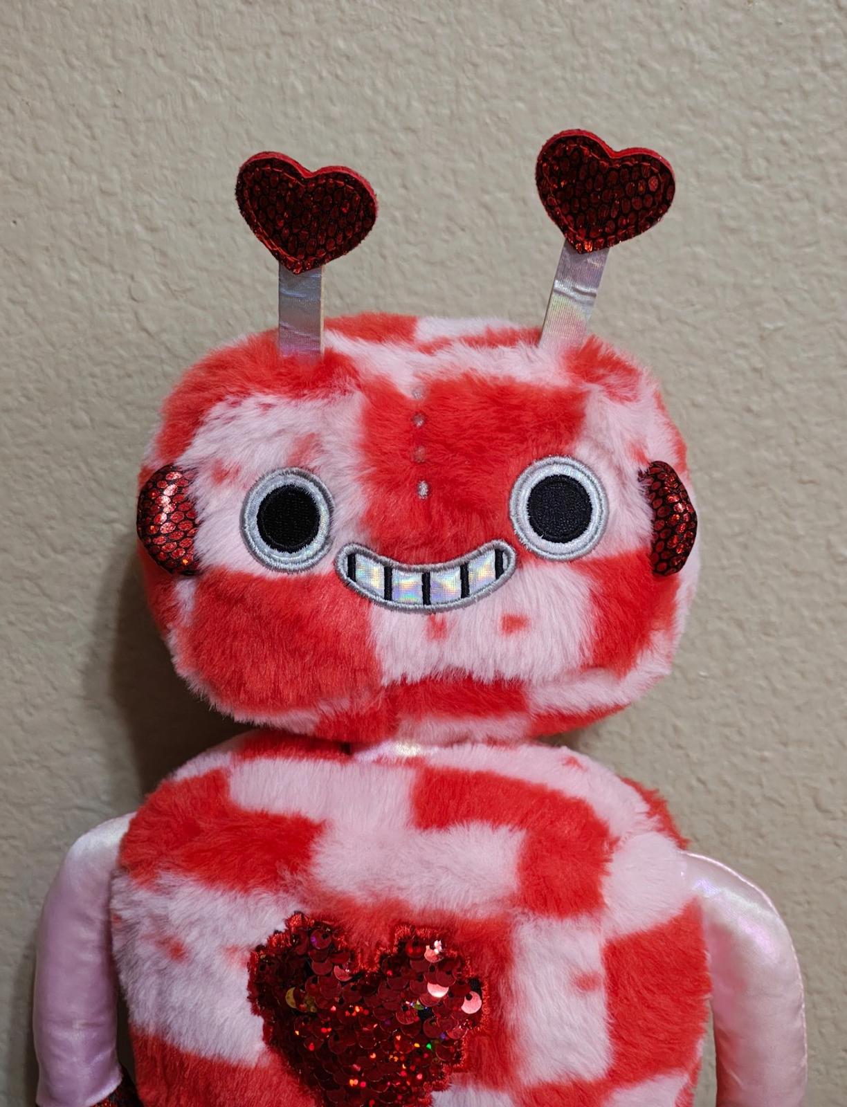 Red Robot Valentine Tech Love Sequin Heart Anniversary Plush