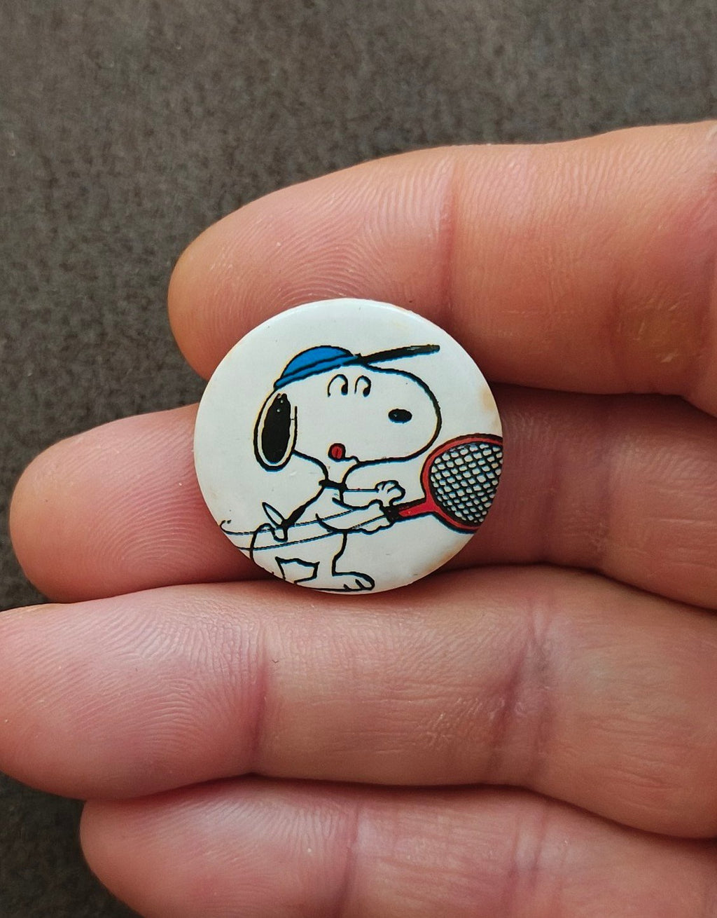 1970s/80s Snoopy World Famous Tennis Player Button