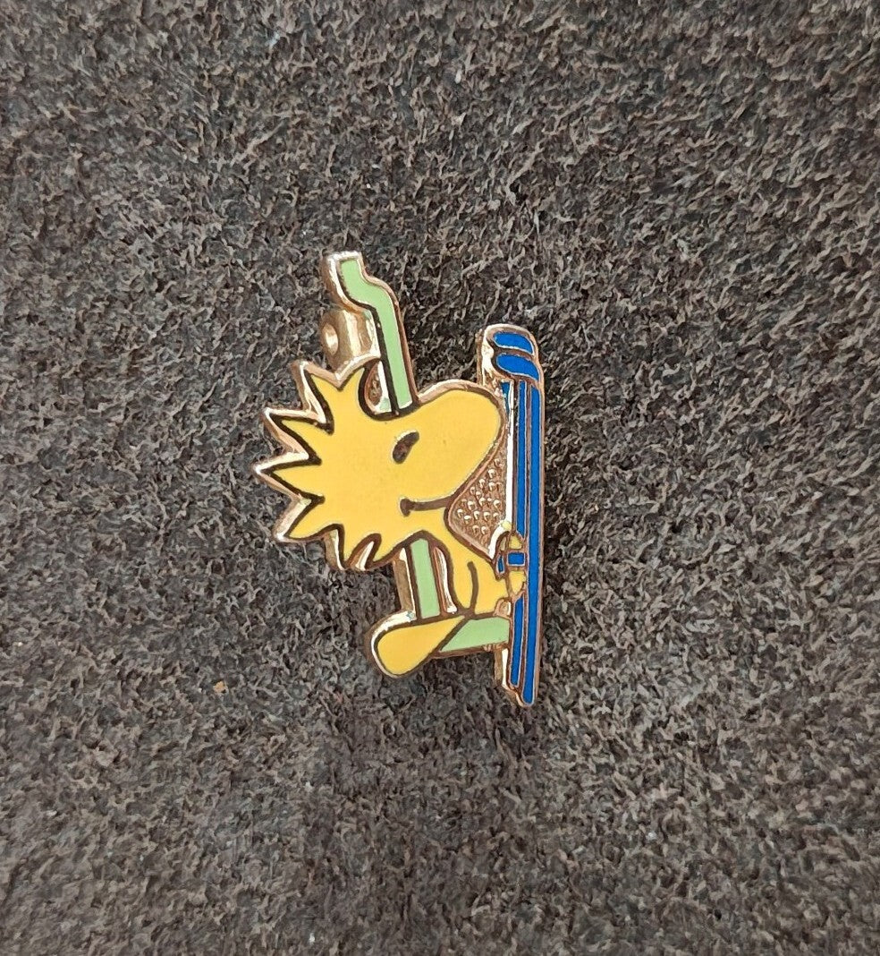 1970s Peanuts Woodstock Riding a Ski Lift