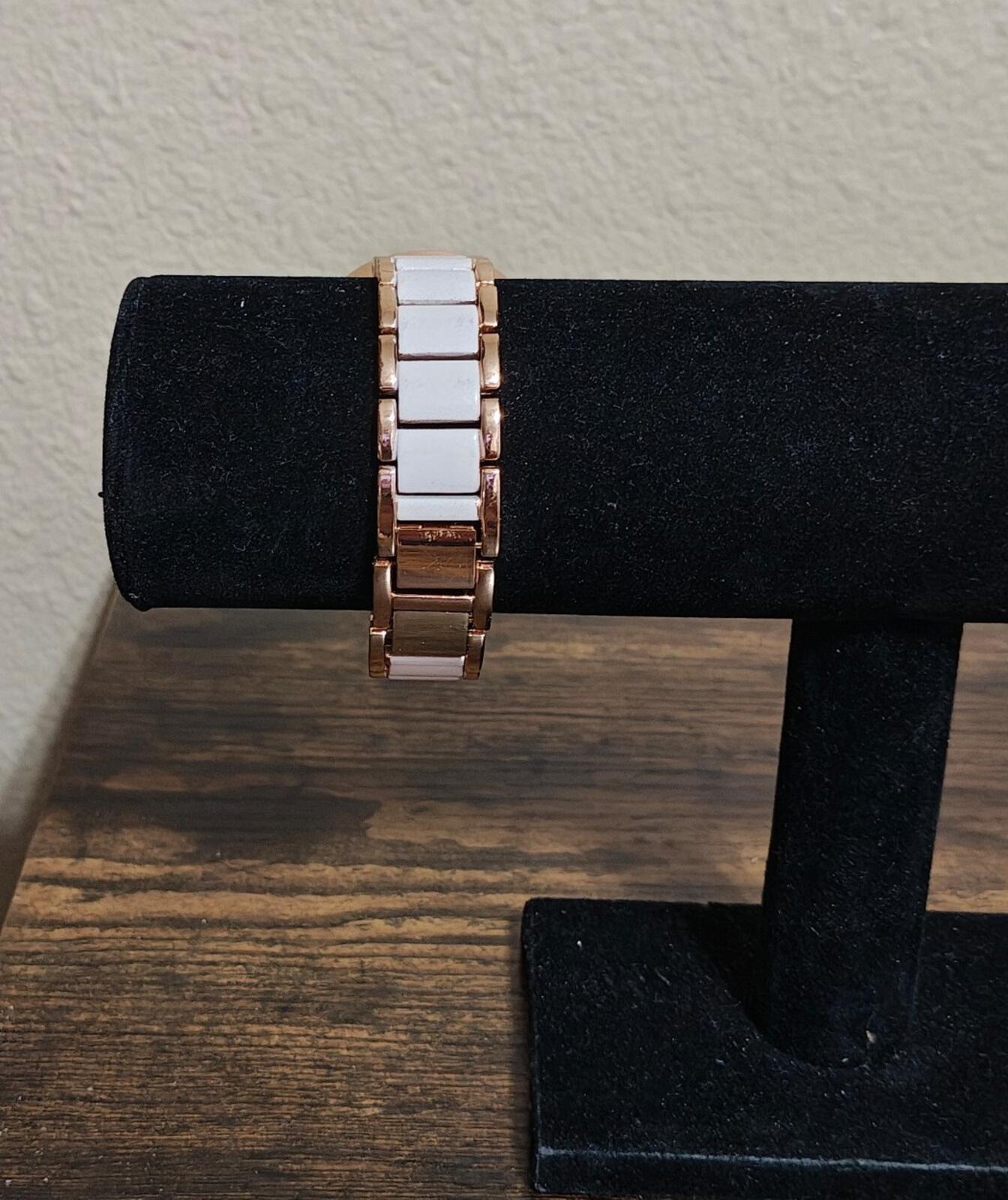 New York & Company (NY&C) Ladies Rose Gold Tone With Rhinestones Fashion Watch