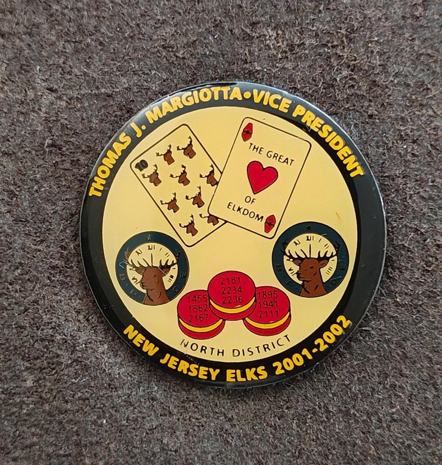 2001 Benevolent and Protective Order of Elks (BPOE) Gold Tone Pin