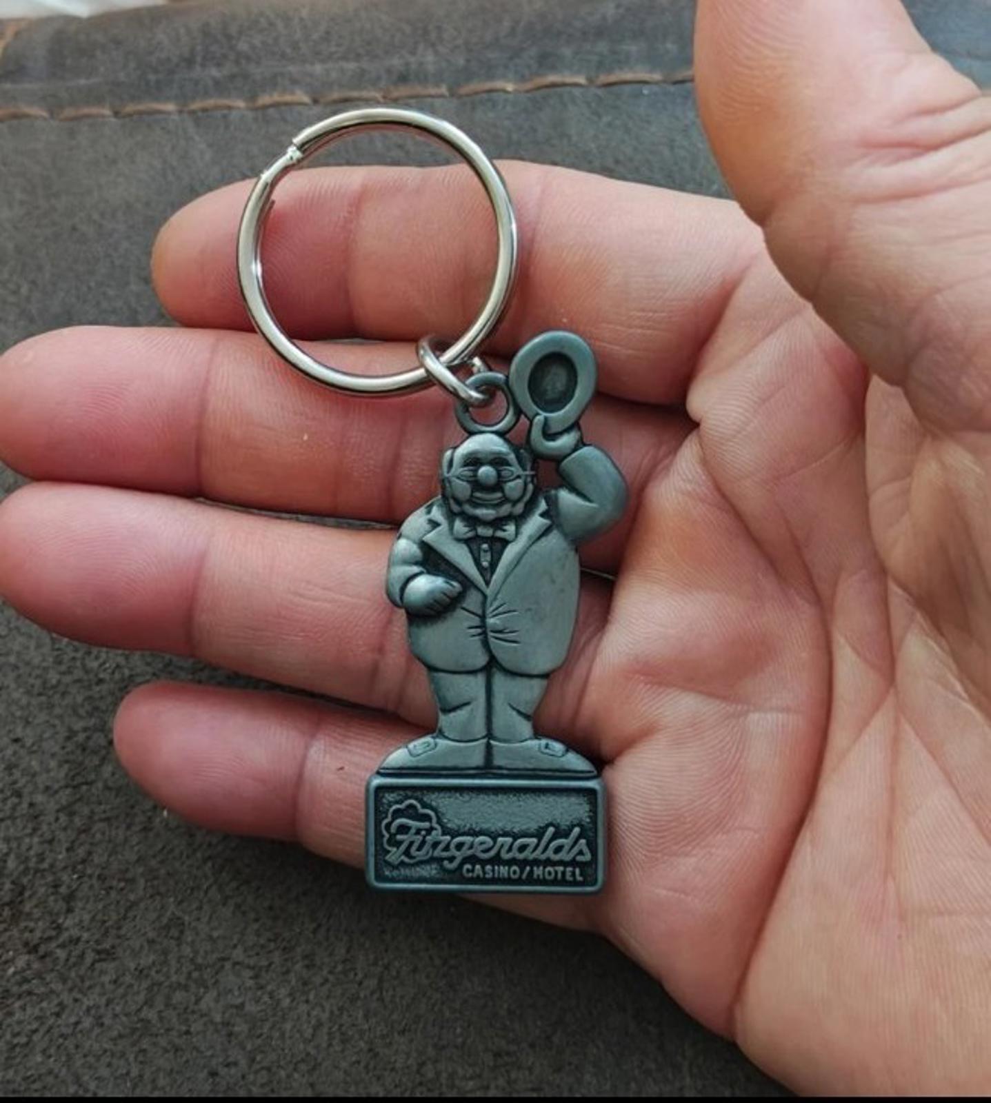 1990s Pewter Fitzgerald’s Casino Hotel Las Vegas Mr. O’Lucky Keychain