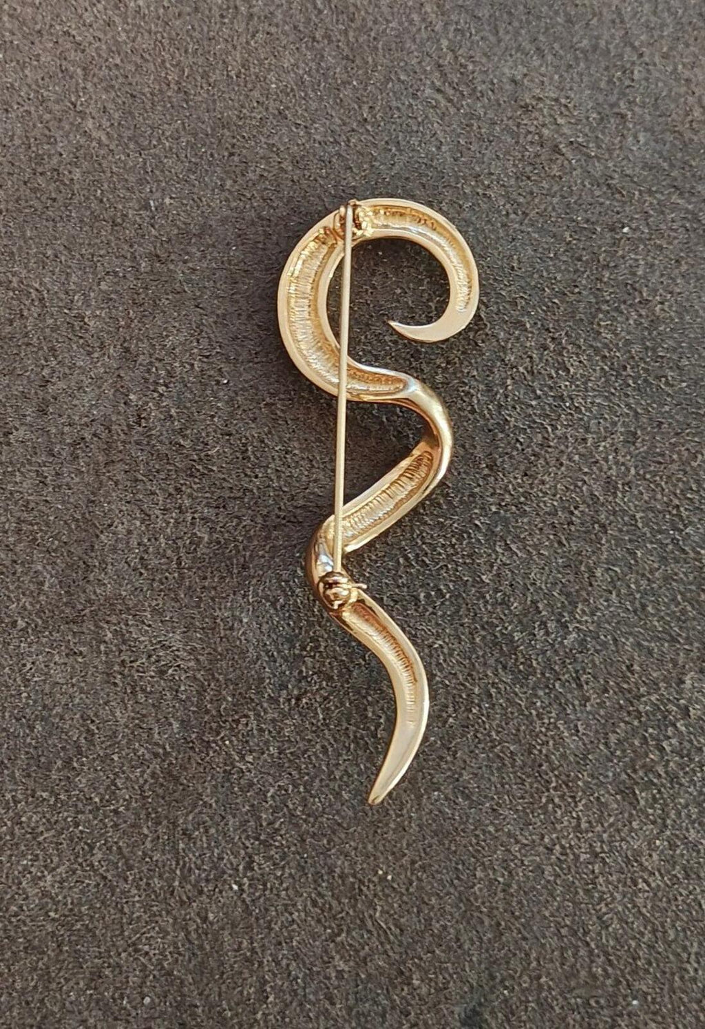 1980s Abstract Corkscrew Swirl Brooch