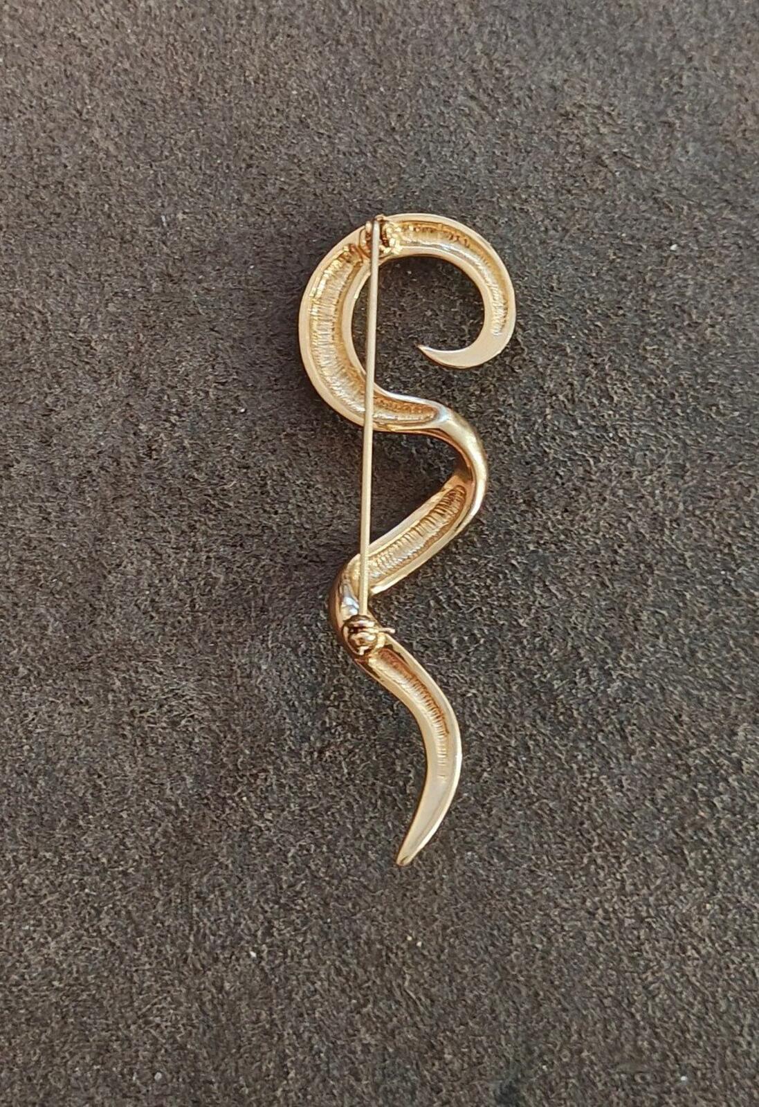 1980s Abstract Corkscrew Swirl Brooch