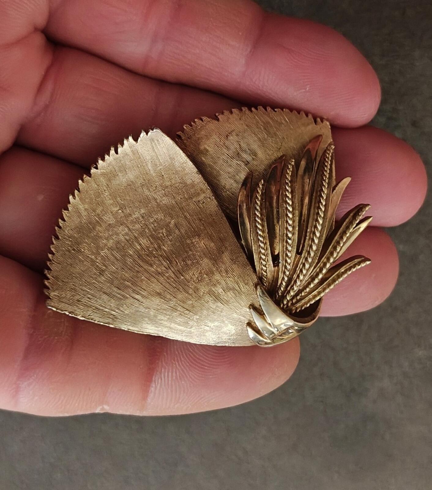1950s/60s Samsan Plant Leaf Brooch
