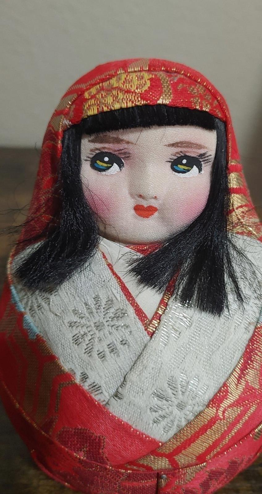 1980's Vintage Japanese Traditional Hime Daruma Doll