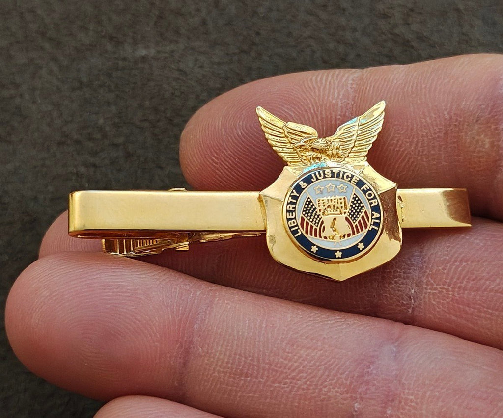 "Liberty & Justice For All"  Law Enforcement or Corrections Officer Tie Bar