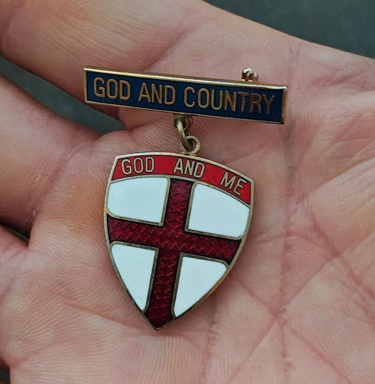 1980's God And Country God And Me Boy Scouts of America BSA Gold Tone Pin