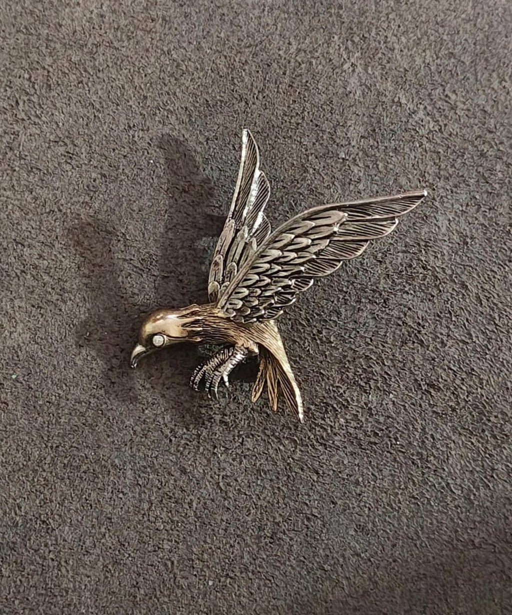 1960's Signed Art Pepper Two Tone American Eagle Patriotic Brooch Pin