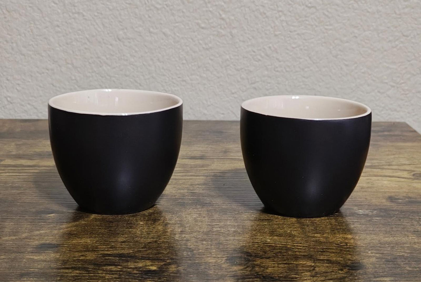 1990's Set Of Mine & Yours Bailey's Irish Beige & Black Stoneware Cups