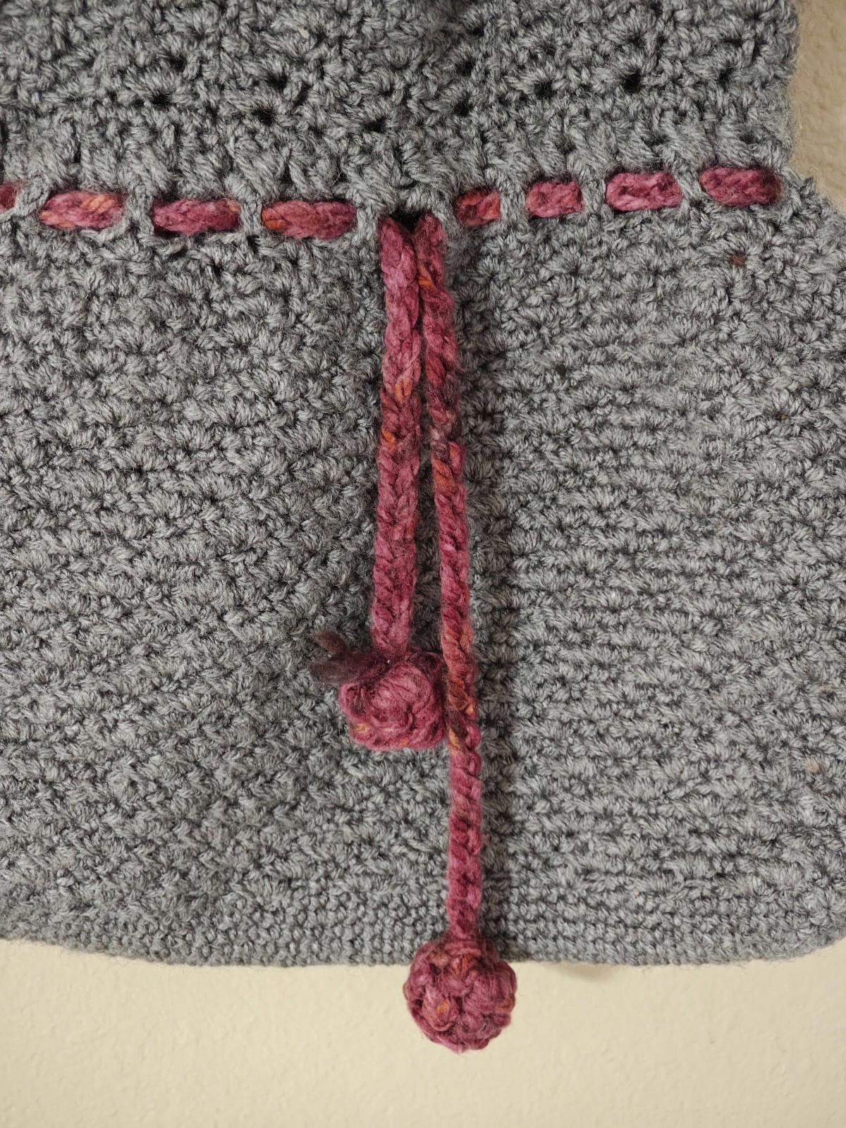 Handmade Crocheted Grey Handbag/Bag