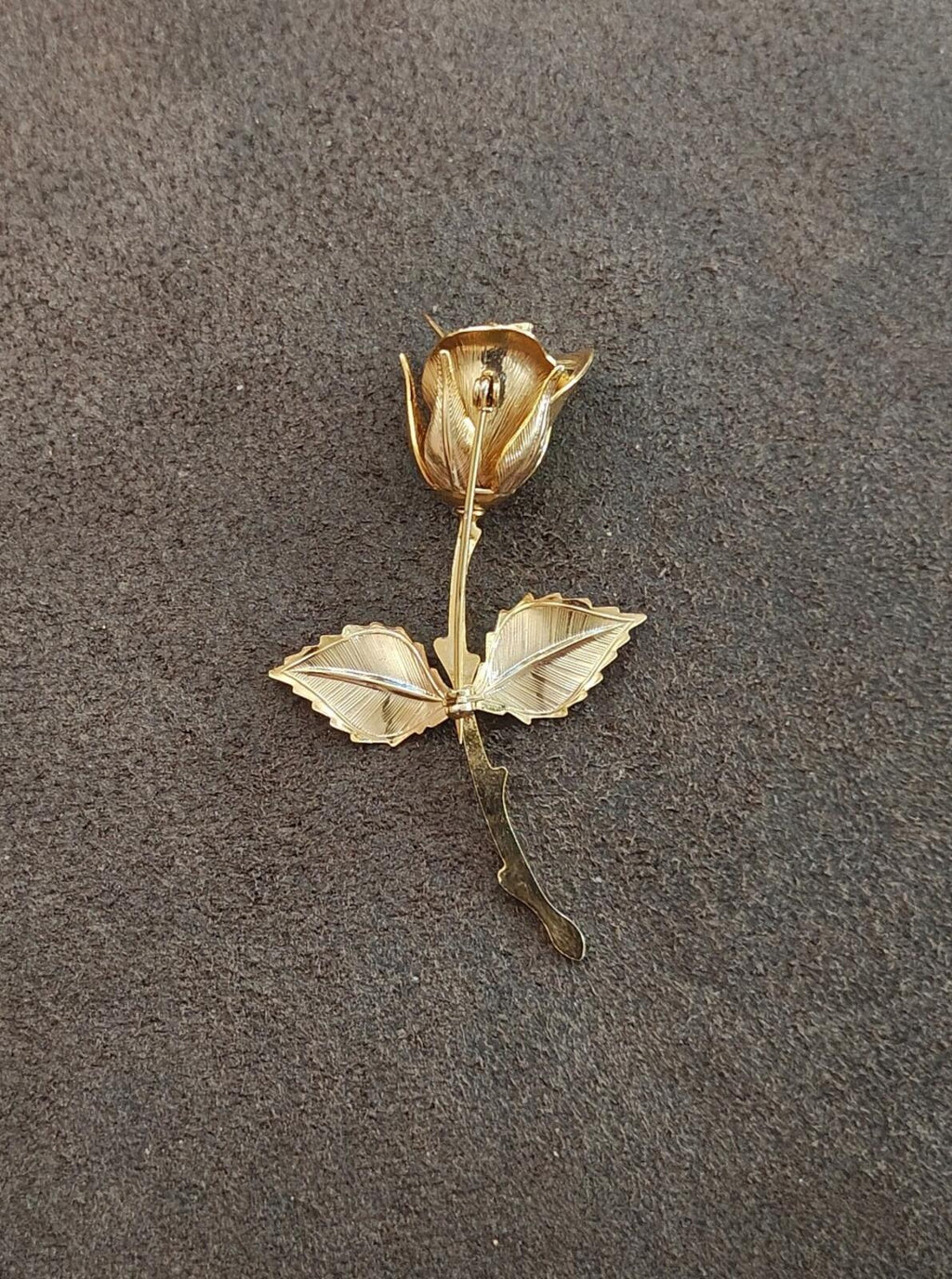 1960s/70s Gold Tone Textured Rose Brooch