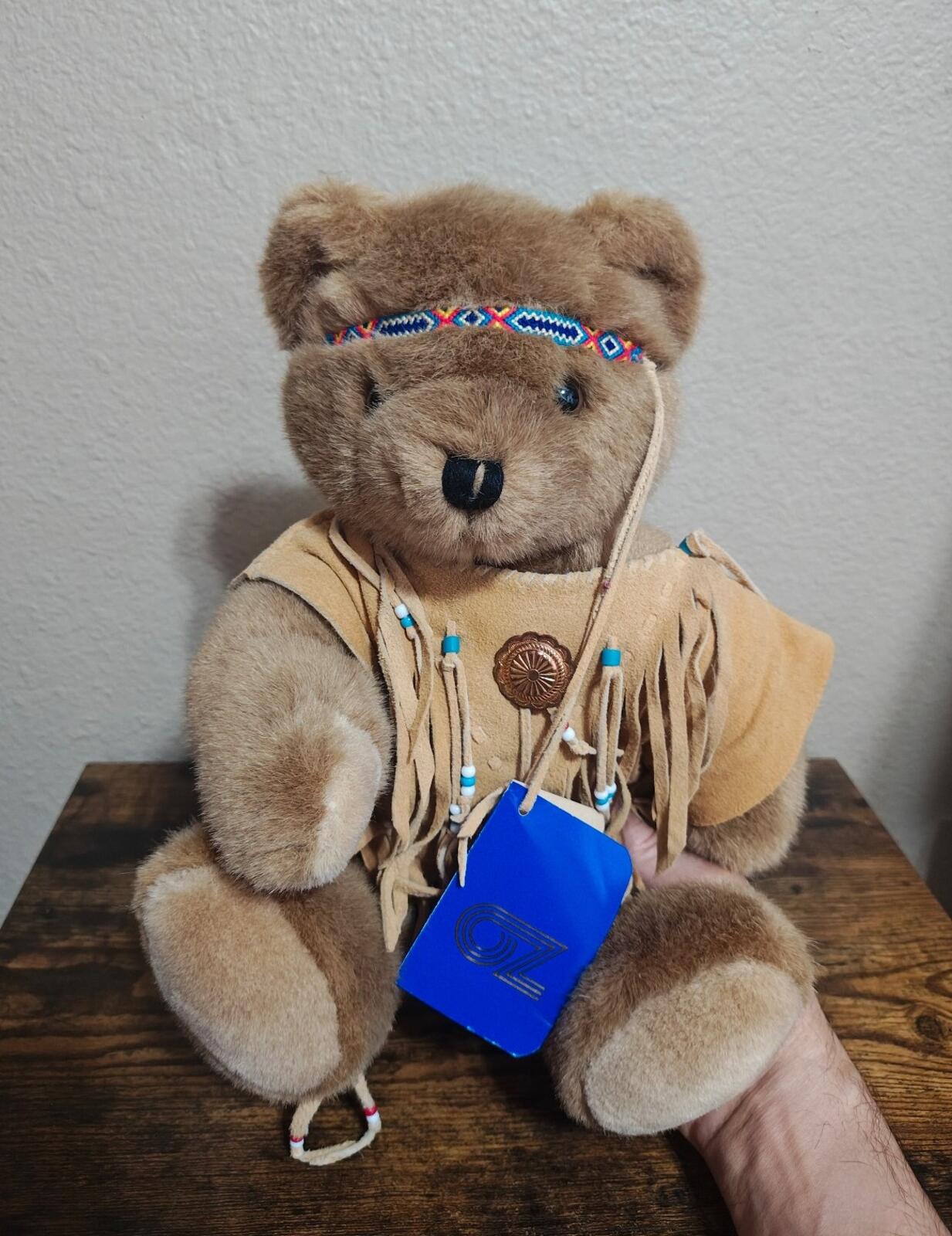 1990 Oz Ent. “Paco” Lonestar Bear Plush Signed By Artist Remi Kramer In 1995