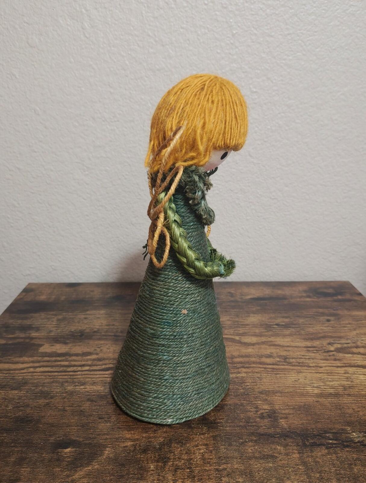1960s/70s Handcrafted Burlap & Jute Angel Figurine/Tree Topper