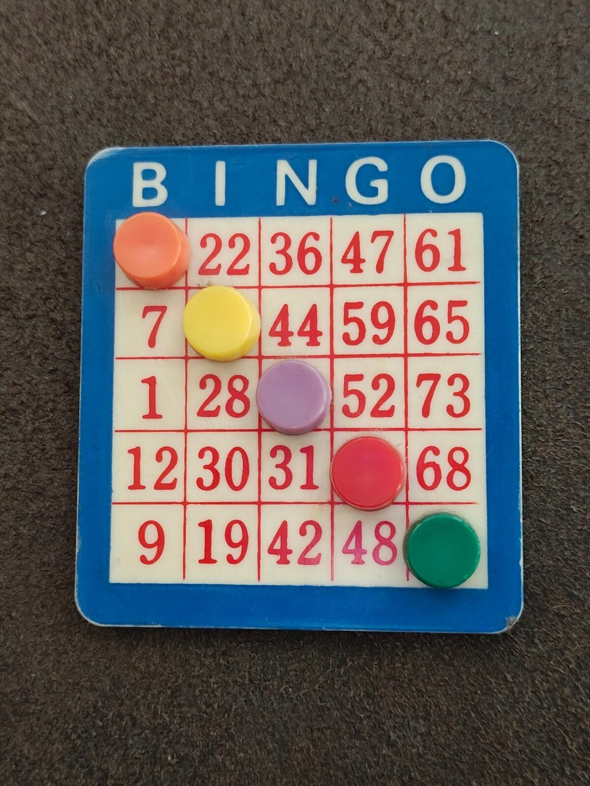 1980s Bingo Card With Markers Magnet/Refrigerator Magnet