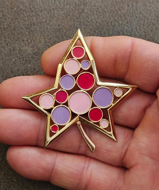 1960s Crown Trifari "Confetti Colors" Leaf Brooch