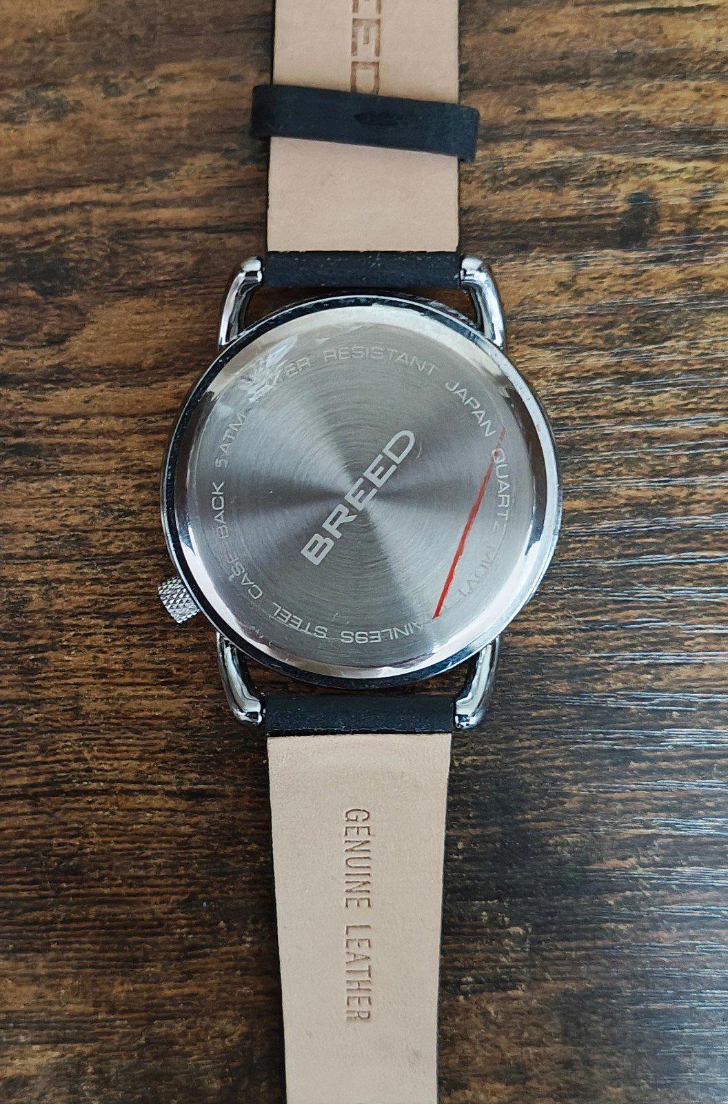 Cool Breed Regulator Leather-Band Black Dial Mens Watch With Second Sub-Dial