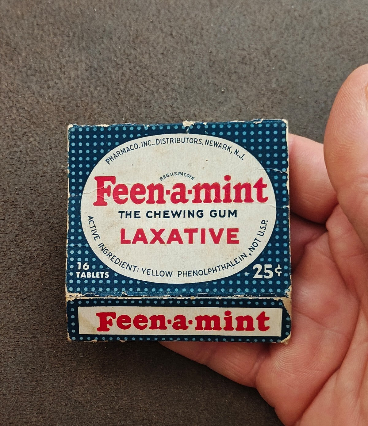 1920s/30s Rare Feen-A-Mint Laxative Chewing Gum (Box Only)
