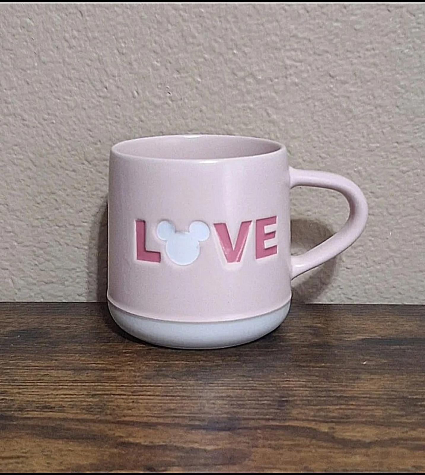 Pretty Disney Love Pink & White Stoneware Mug