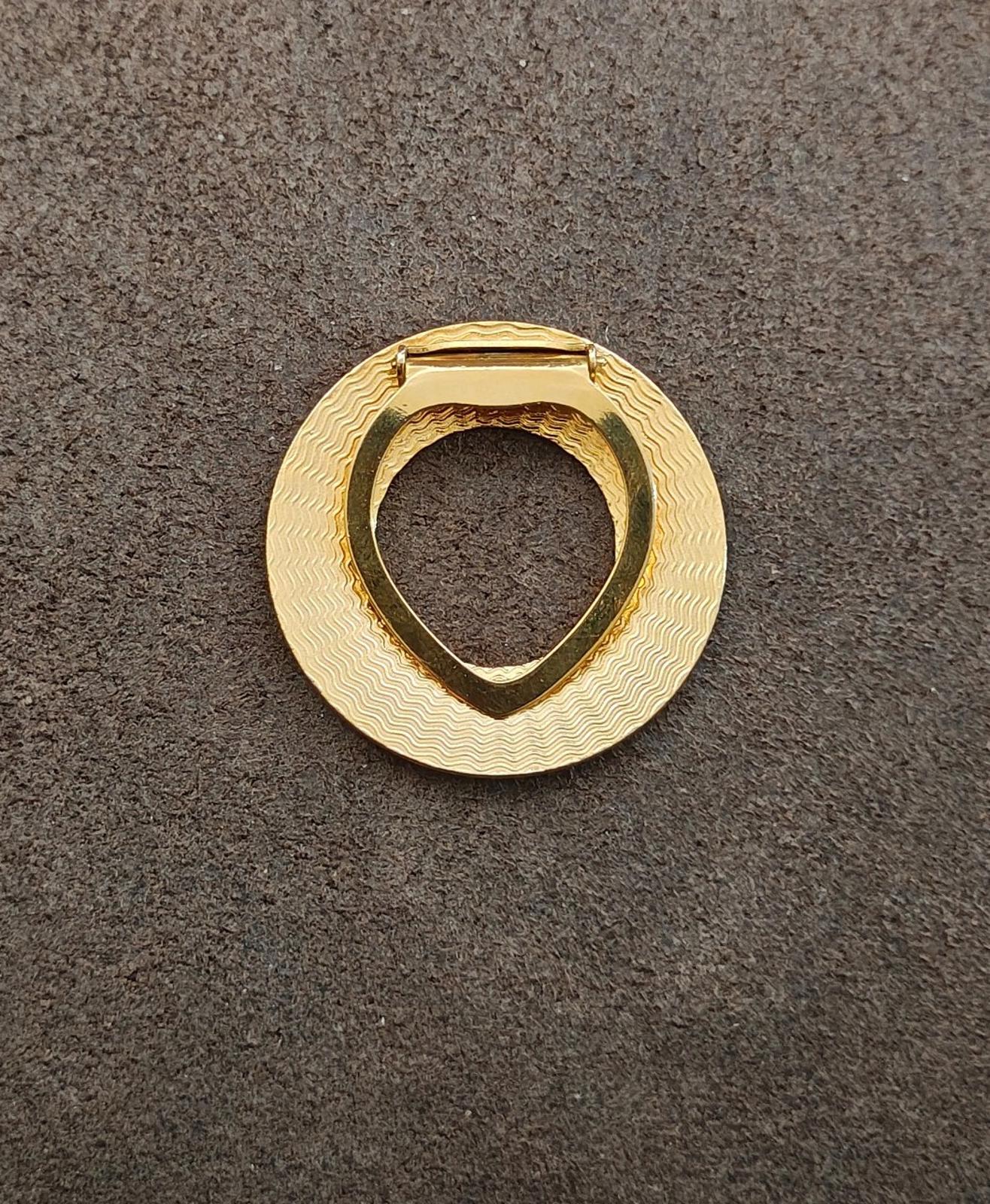 1960/70s Vintage Lieba USA Gold Tone Round Textured Scarf Clip
