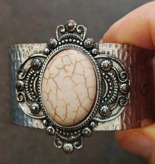 Southwestern Style Hammered Silver Cuff Bracelet