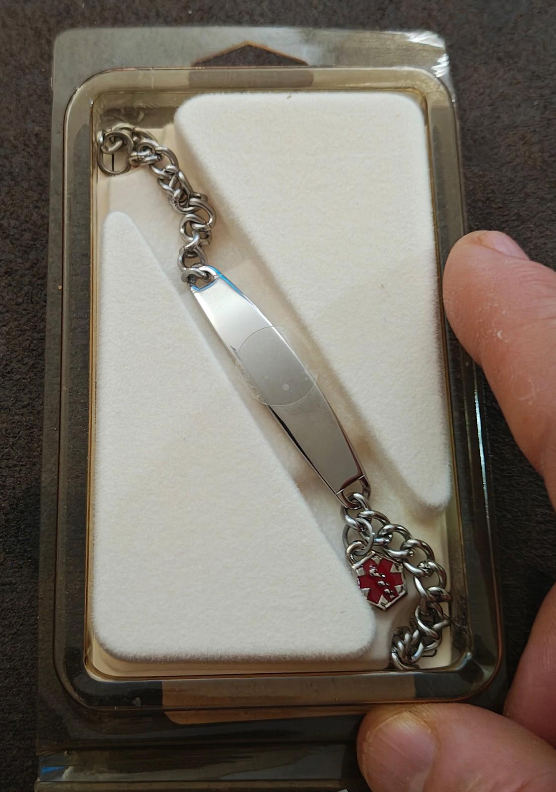 1960s/70s Silver Tone Speidel Medilog Medical Alert Identification Bracelet