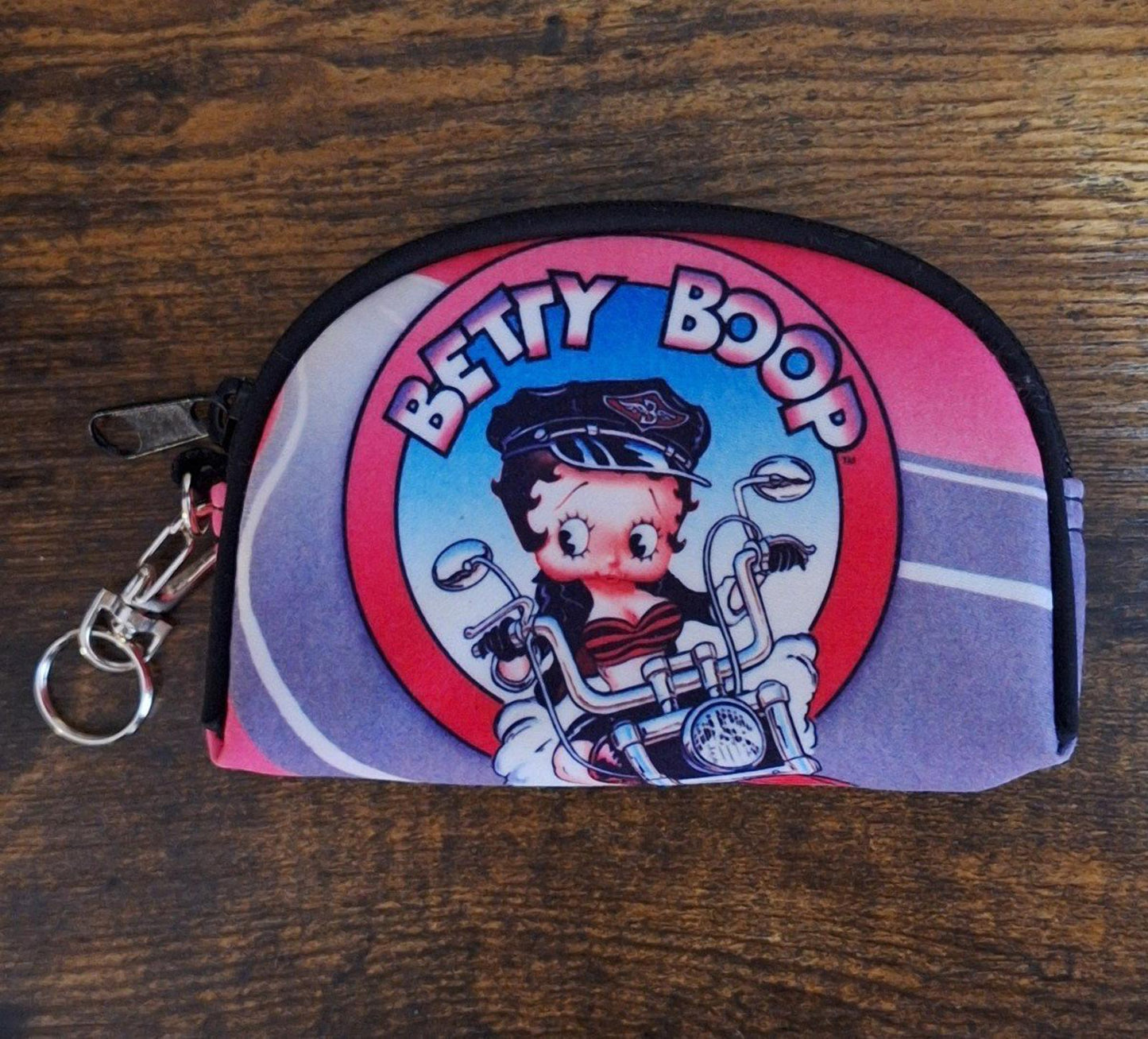 2002 Betty Boop Riding Her Motorcycle Wallet Coin Purse Cosmetic Bag