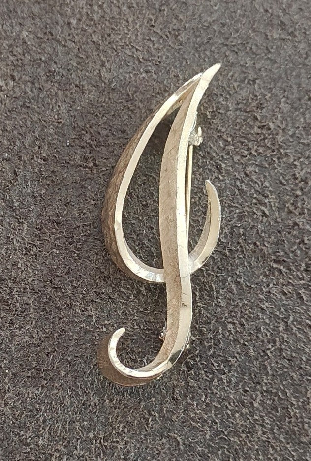 1960/70s Mamselle Gold Tone Monogram Initial J Brooch Pin