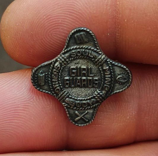 1920s/30s Vintage Salvation Army Girl Guards Membership Silver Tone Badge Pin