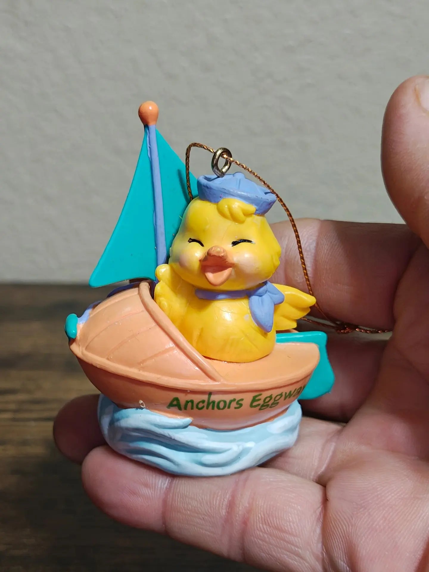 1980s Avon Gift Collection Easter  Eggspressions Sailboat Ornament