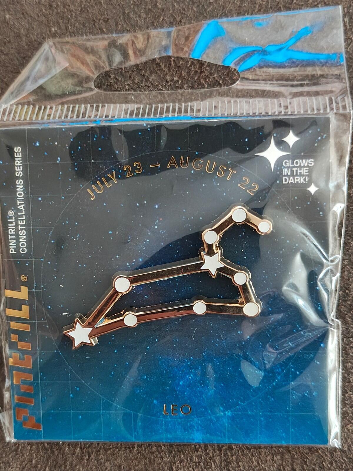 Pintrill Leo Constellation Gold Tone Glow In The Dark Pin