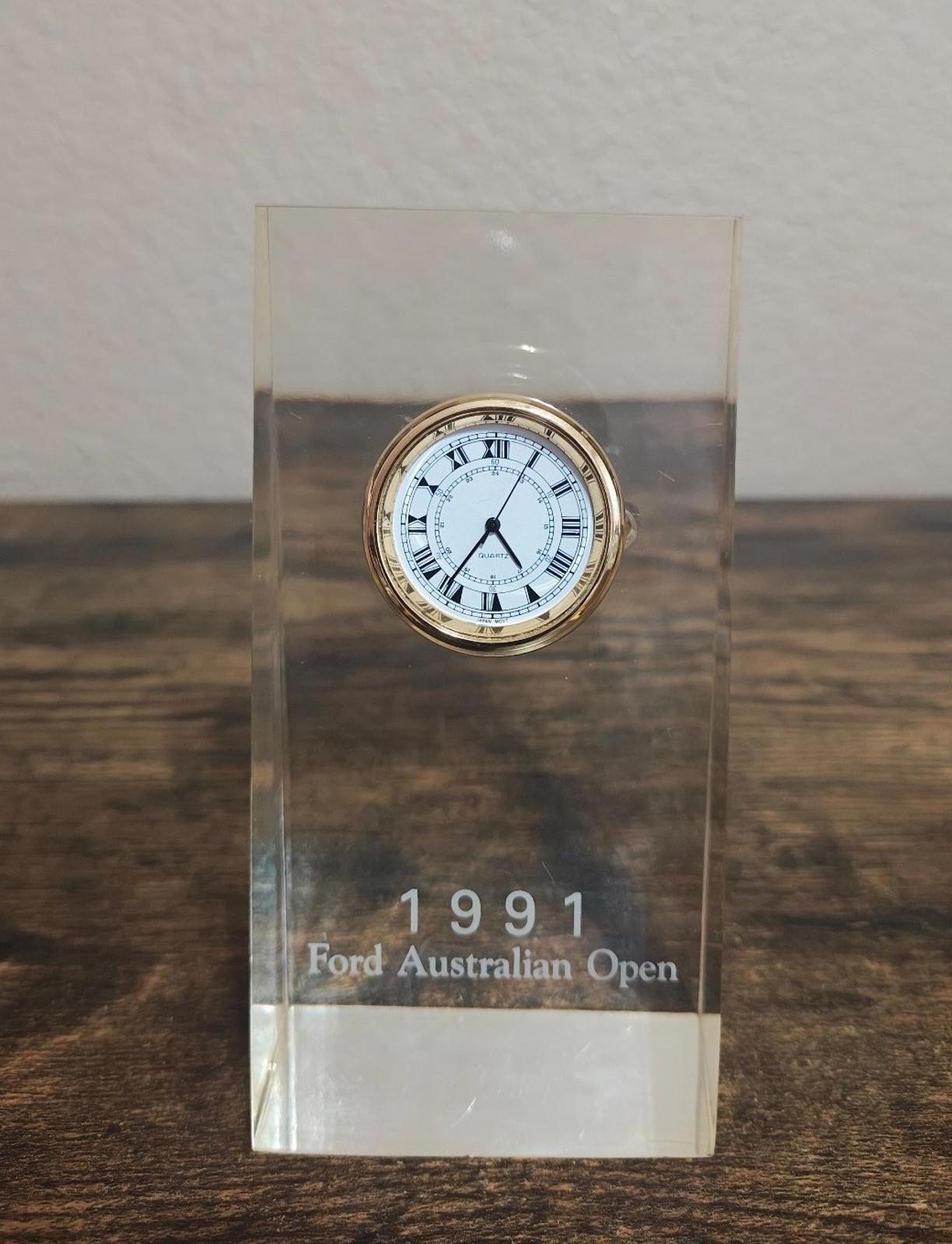1991 Ford Australian Open Tennis Tournament Commemorative Desk Clock