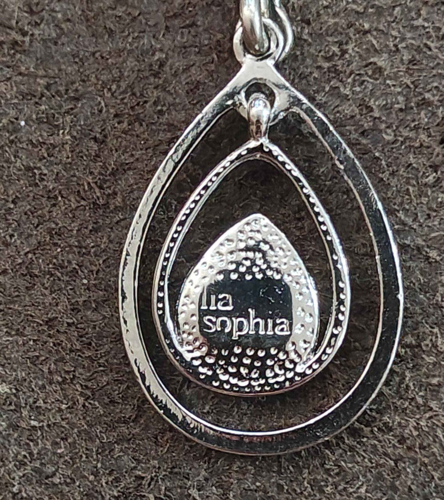 2000s Silver Tone Lia Sophia "Cotton Candy" Teardrop Pendant