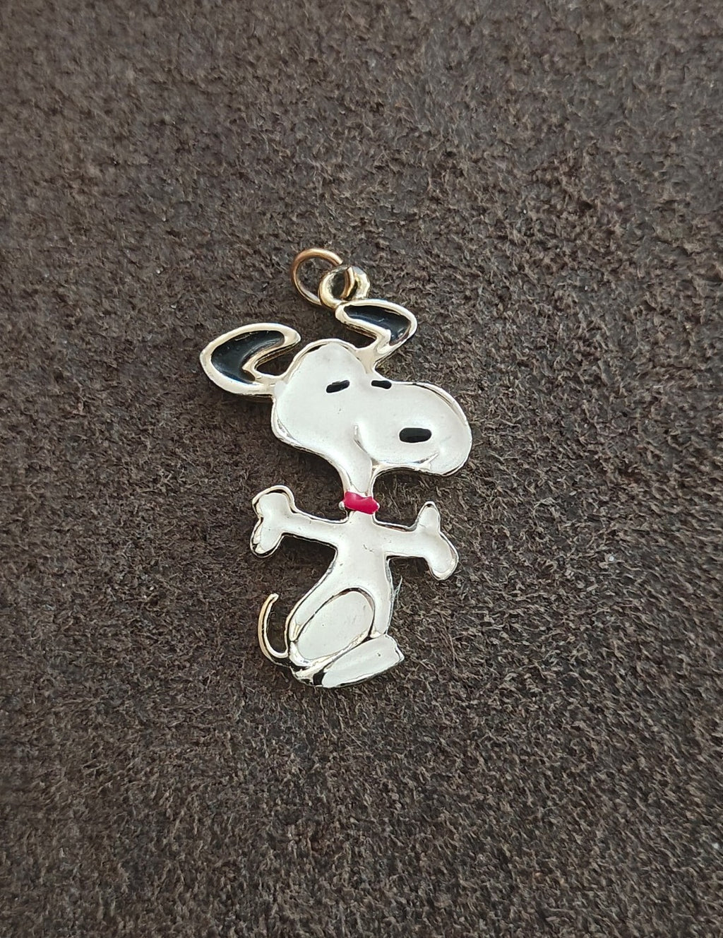 1970s Snoopy Gold Tone Enamel Charm Pendant