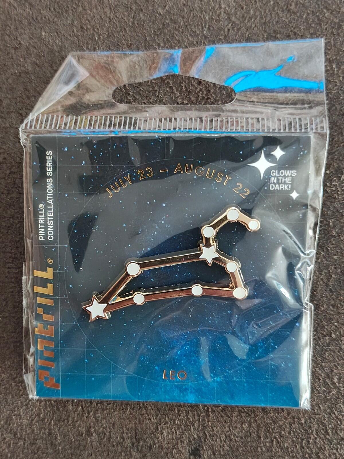 Pintrill Leo Constellation Gold Tone Glow In The Dark Pin