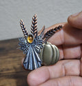 90s Tri-Color Fall Harvest Angel Pin Brooch