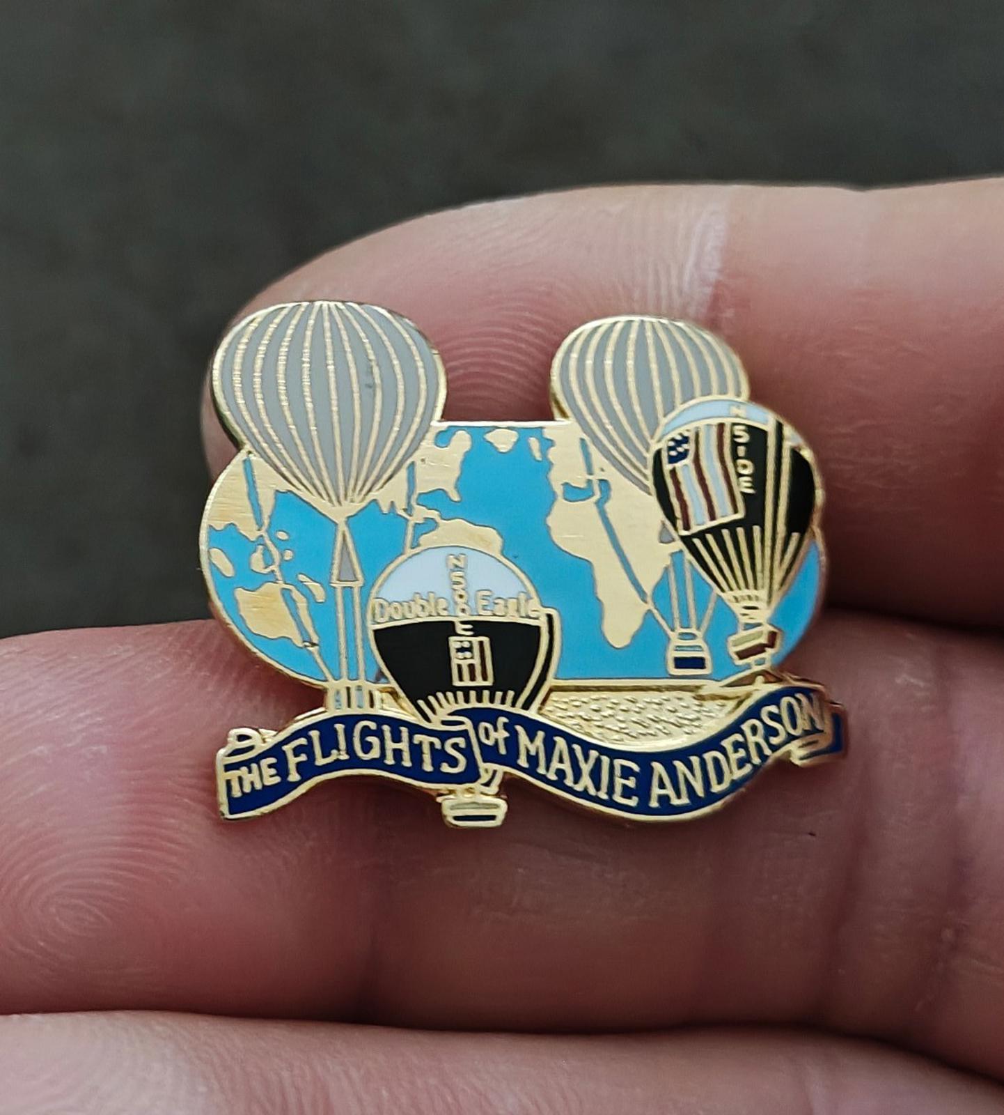 1980s Flights of Maxie Anderson Gold Tone Enamel Pin