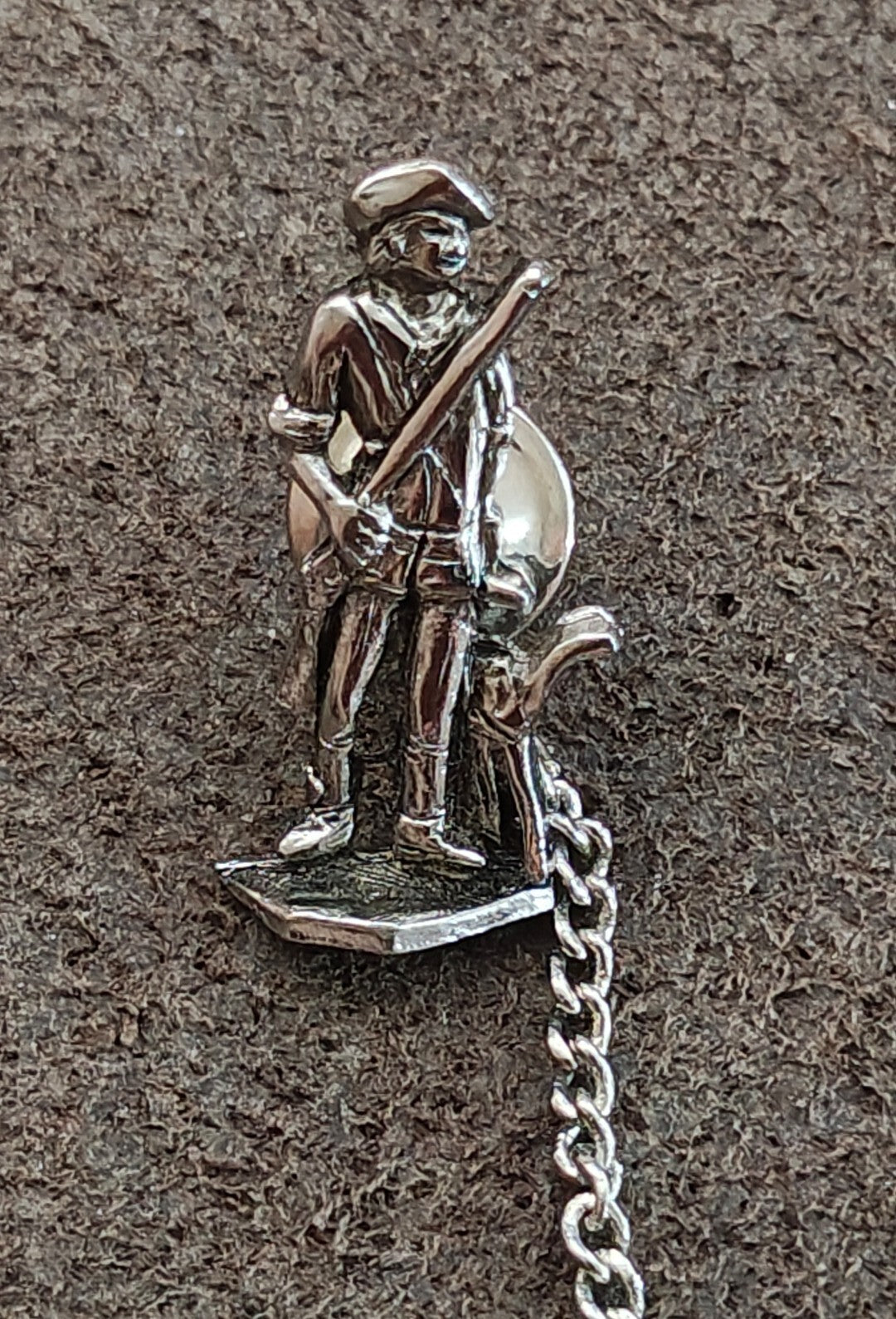 1970s Pewter Revolutionary Minuteman Tie Tack/Lapel Pin