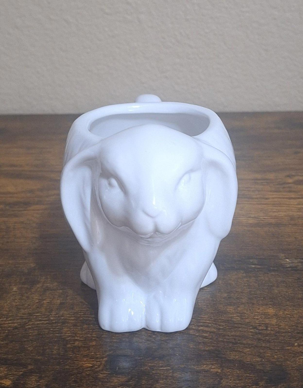 3D Embossed White Bunny Ceramic Mug