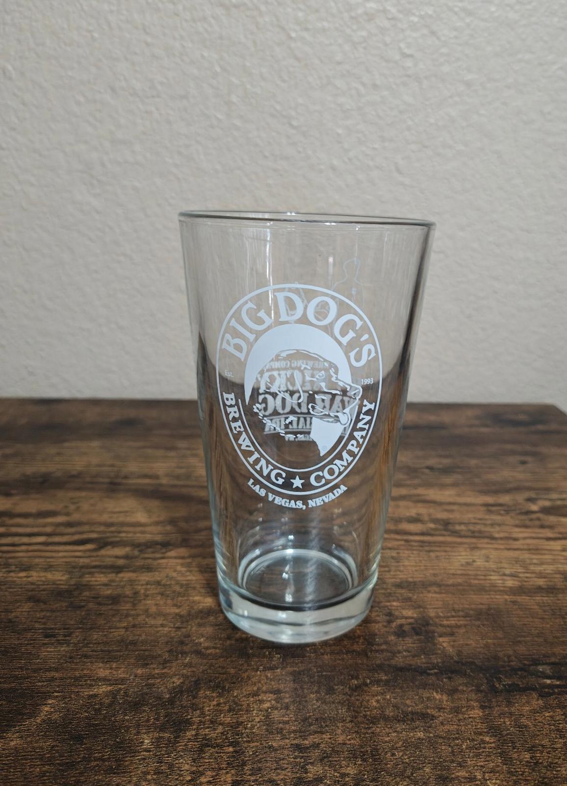 1990s Vintage Big Dog's Brewing Company Las Vegas Pint Glass