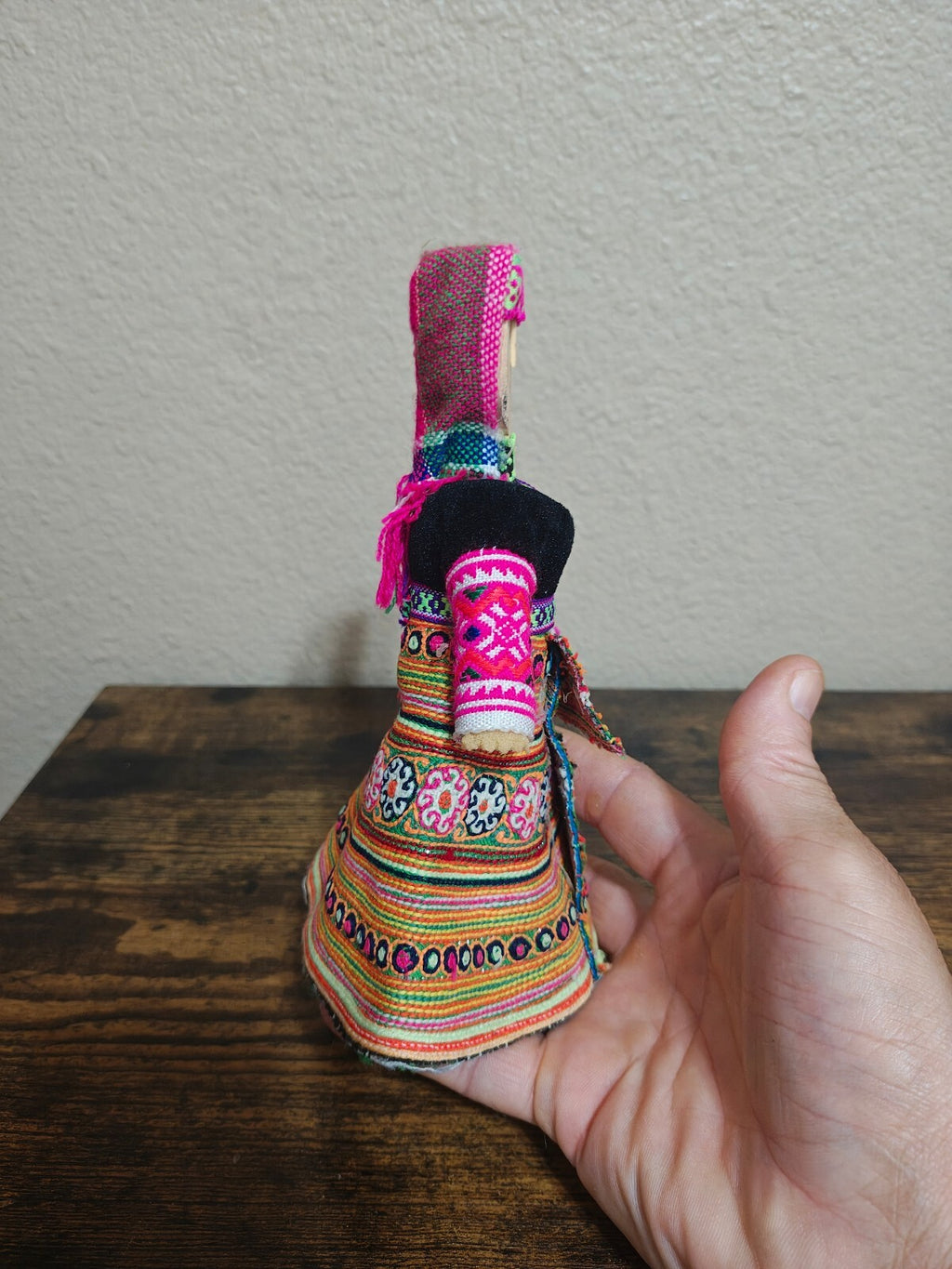 1970s Handmade Hmong Doll Folk Art In Traditional Dress