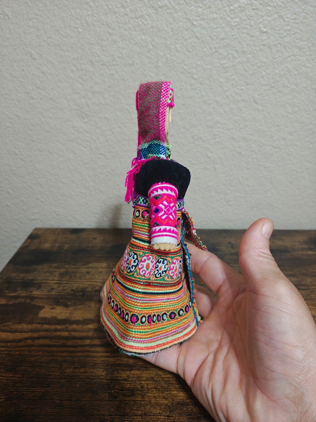1970s Handmade Hmong Doll Folk Art In Traditional Dress