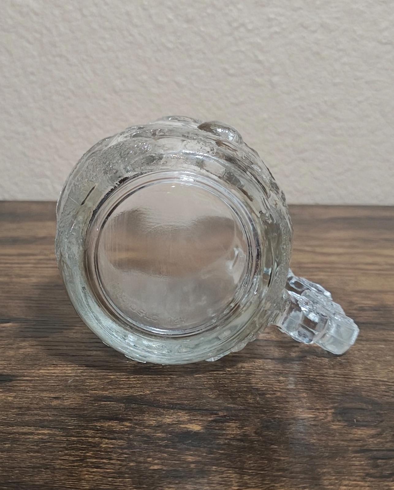 1980s Luminarc Snowman With Snowflakes 3D Embossed Clear Glass Mug