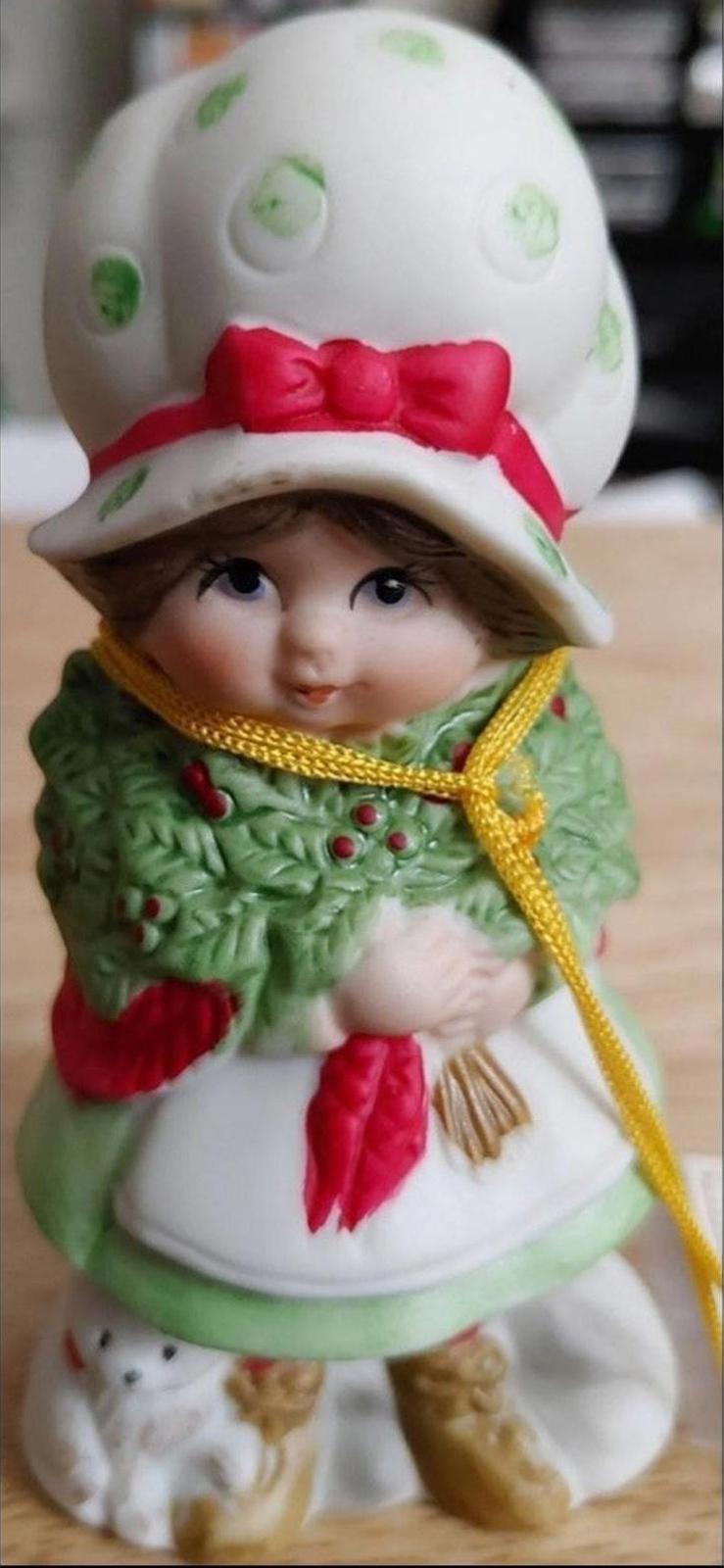1980's Hand painted Sugarplum Girl Porcelain Bisque Pomander