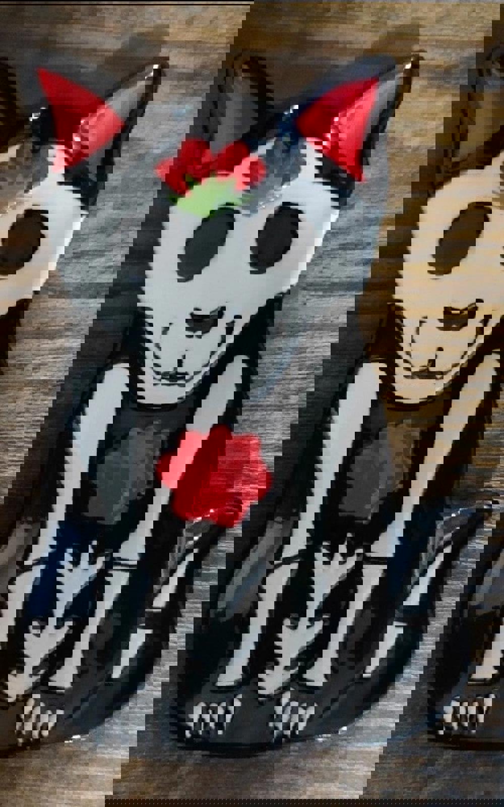 Set Of 3-3D Black Sugar Skull Skeleton Cat Day Of The Dead Trinket Plates