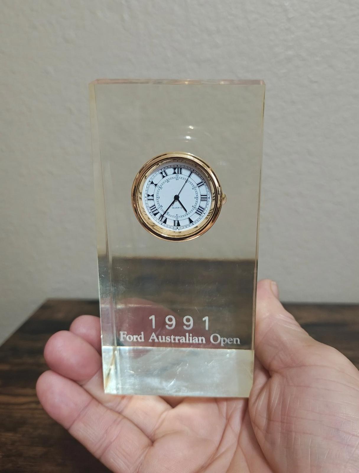 1991 Ford Australian Open Tennis Tournament Commemorative Desk Clock