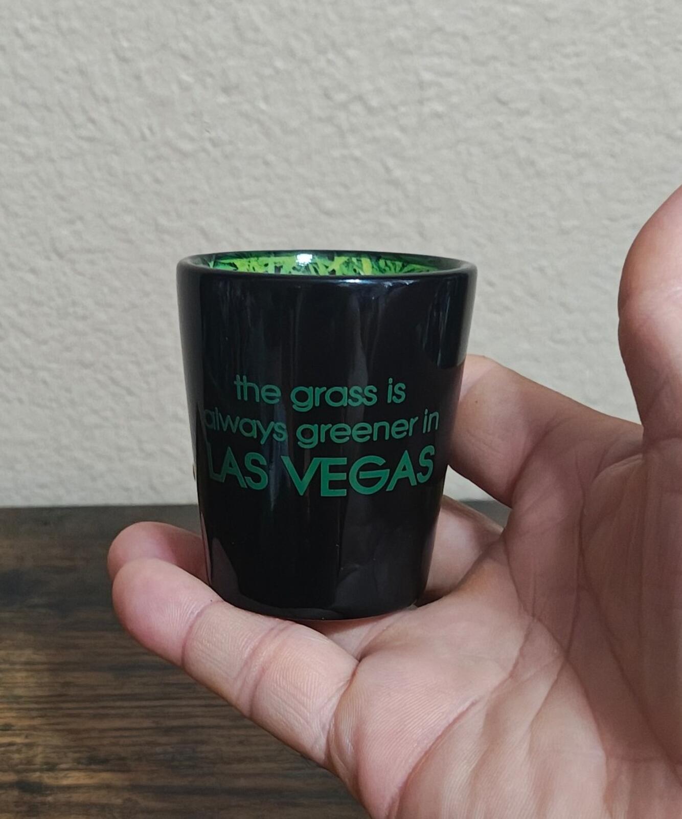 The Grass Is Always Greener Las Vegas Green & Black Shot Glass