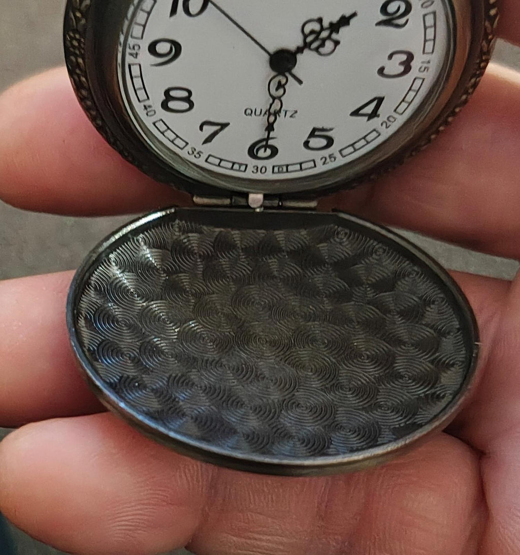 2nd Amendment Skull Pocket Watch Pendant Necklace