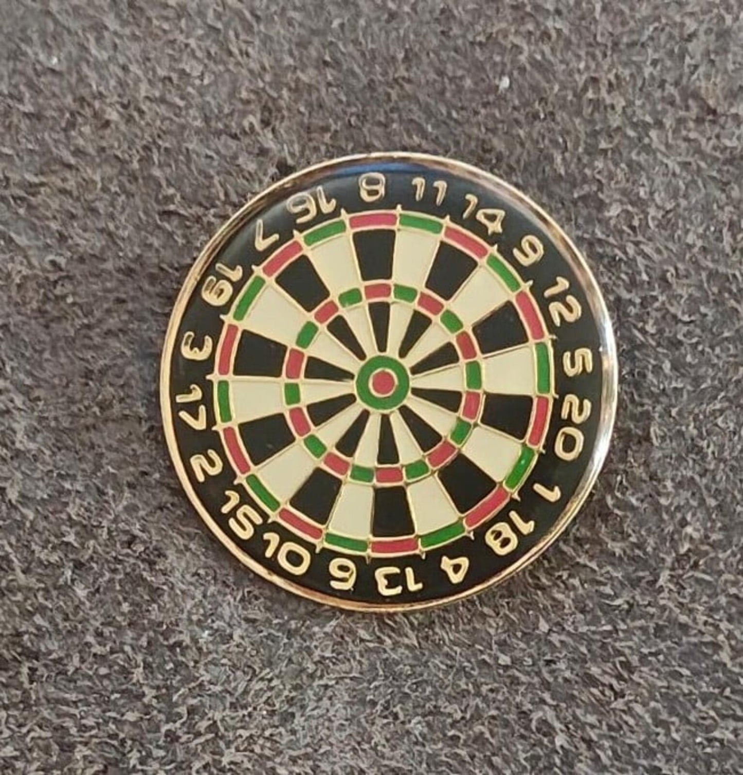 1980s Dartboard Gold Tone Enamel Pin